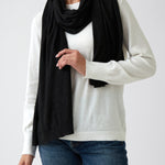 Cotton Cashmere Scarf | Black-1