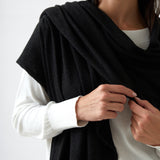 Cotton Cashmere Scarf | Black-2