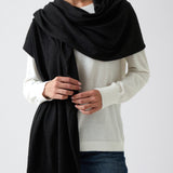 Cotton Cashmere Scarf | Black-3