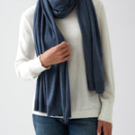 Cotton Cashmere Scarf | Blue-1