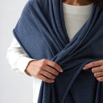 Cotton Cashmere Scarf | Blue-2