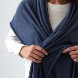 Cotton Cashmere Scarf | Blue-2