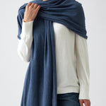 Cotton Cashmere Scarf | Blue-3