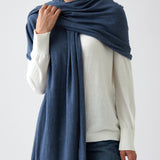 Cotton Cashmere Scarf | Blue-3