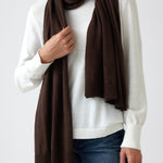 Cotton Cashmere Scarf | Cocoa-1