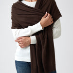 Cotton Cashmere Scarf | Cocoa-3
