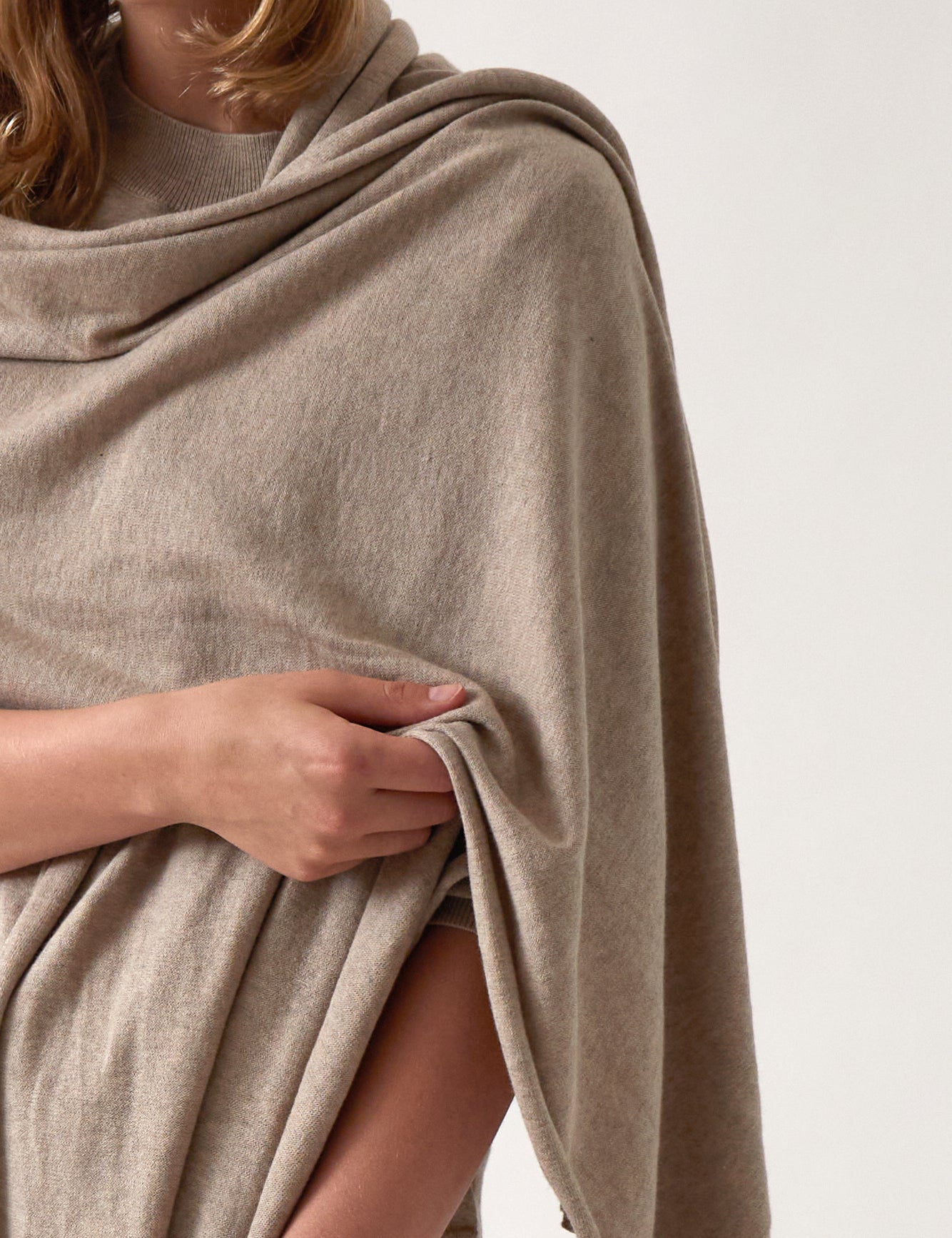 Cotton Cashmere Scarf | Natural-2
