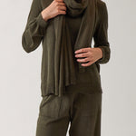 Cotton Cashmere Scarf | Olive-1