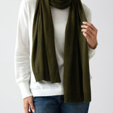 Cotton Cashmere Scarf | Olive-1