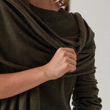 Cotton Cashmere Scarf | Olive-2
