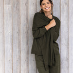 Cotton Cashmere Scarf | Olive-3