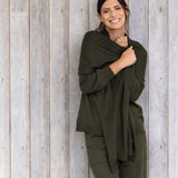Cotton Cashmere Scarf | Olive-3