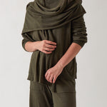 Cotton Cashmere Scarf | Olive-4