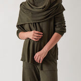 Cotton Cashmere Scarf | Olive-4