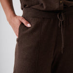 Cotton Cashmere Wide Leg Lounge Pants | Cocoa-2