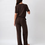 Cotton Cashmere Wide Leg Lounge Pants | Cocoa-4