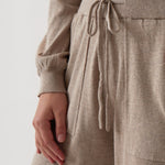Cotton Cashmere Wide Leg Lounge Pants | Natural-2