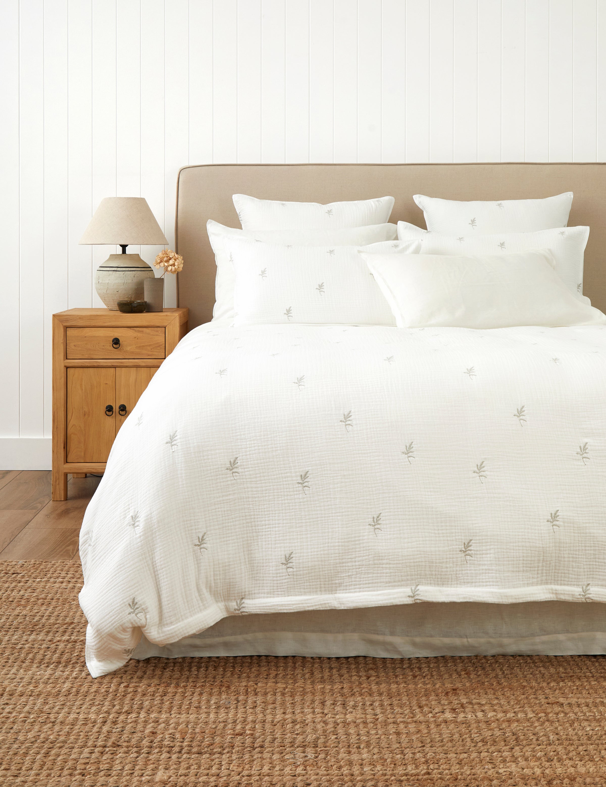 Elise Duvet Cover Set | White-1