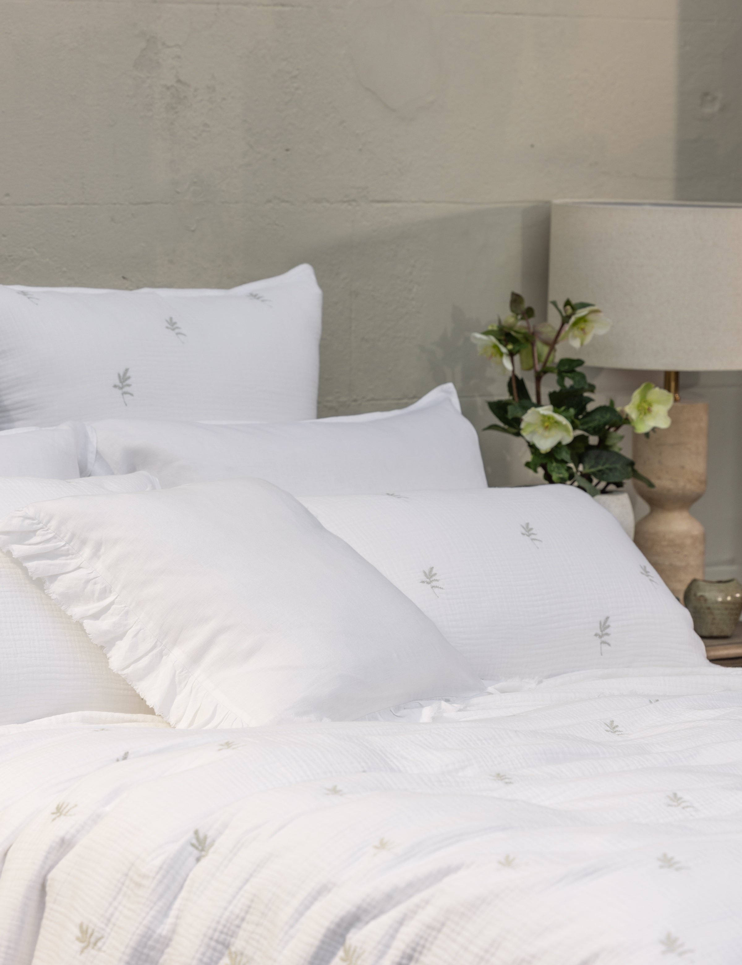 Elise Standard Pillowcase Set | White-2