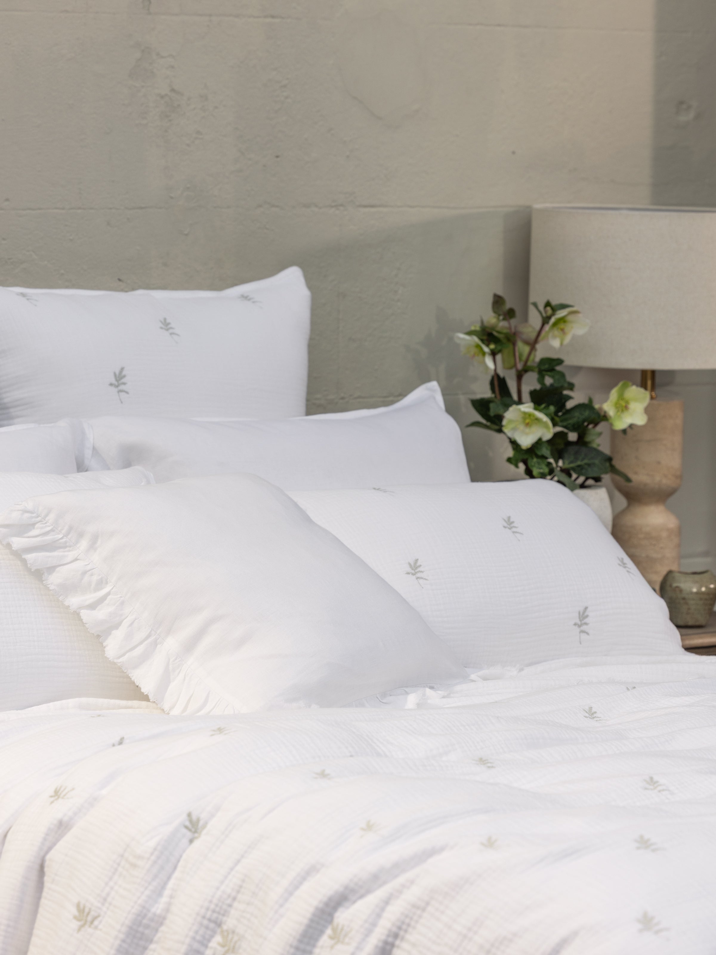 Elise Standard Pillowcase Set | White-2