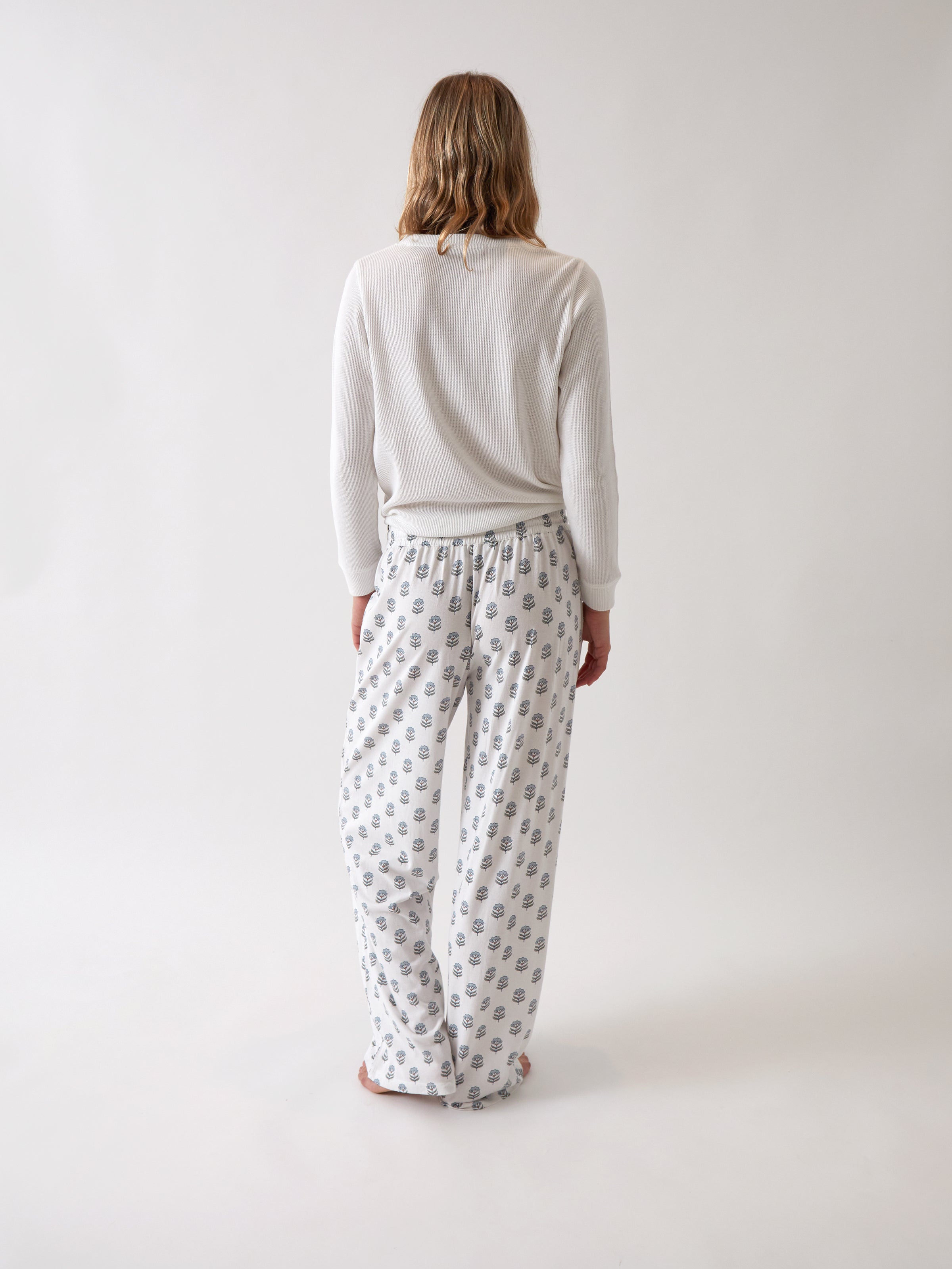 Eloise Organic Cotton Knit PJ Pants | Floral-4