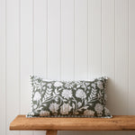 Elora Rectangle Cushion Cover | Green Floral-1