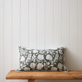Elora Rectangle Cushion Cover | Green Floral-1