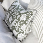 Elora Rectangle Cushion Cover | Green Floral-2