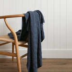 Entwine Cotton Throw | Blue-1