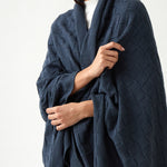 Entwine Cotton Throw | Blue-2