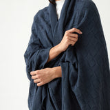 Entwine Cotton Throw | Blue-2