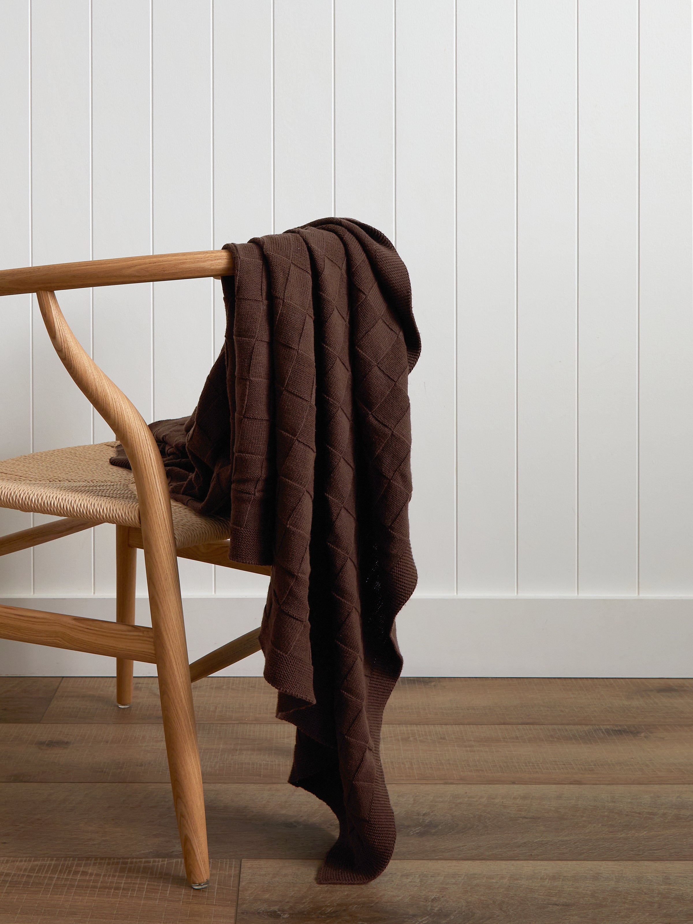 Entwine Cotton Throw | Cocoa-1