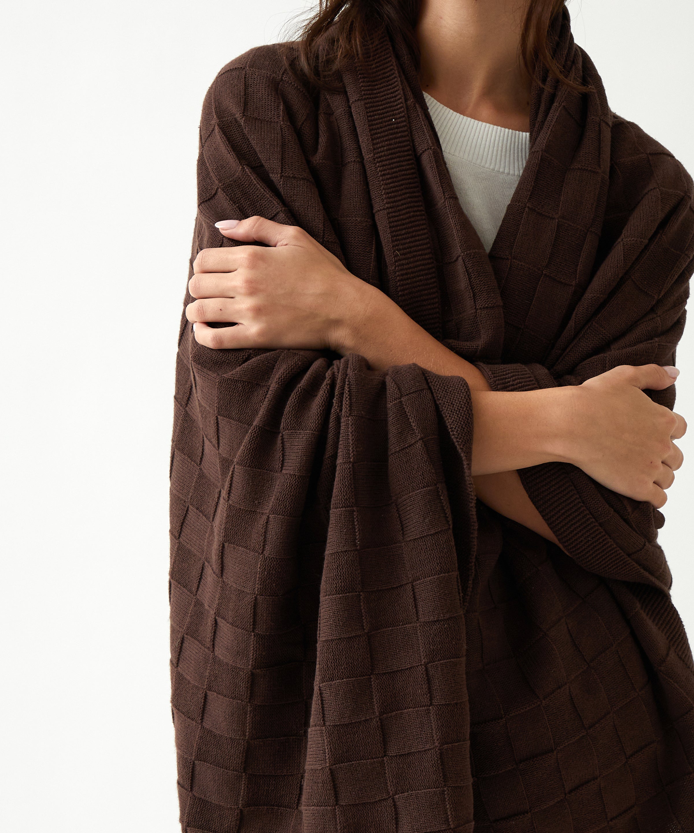 Entwine Cotton Throw | Cocoa-2