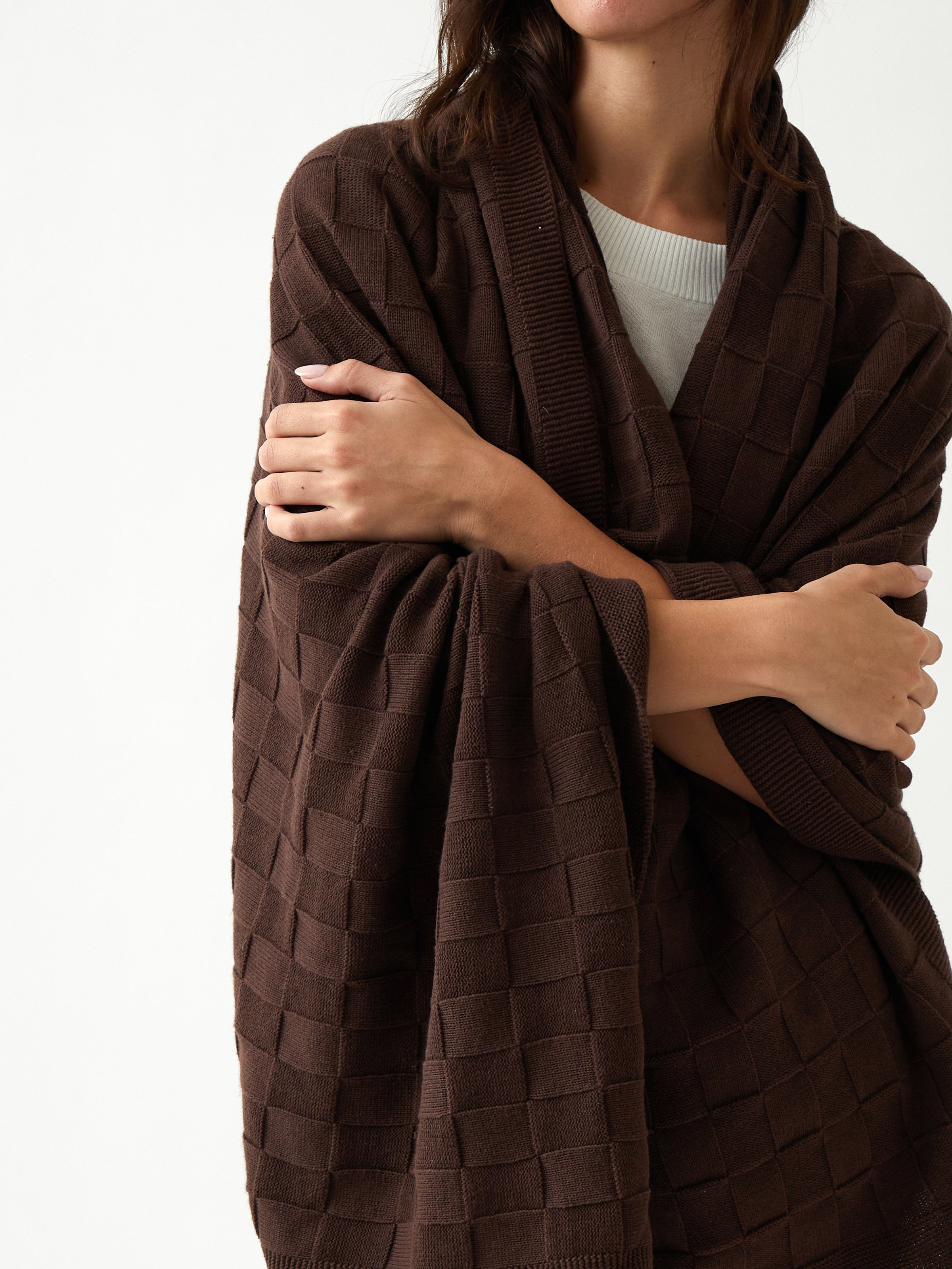 Entwine Cotton Throw | Cocoa-2