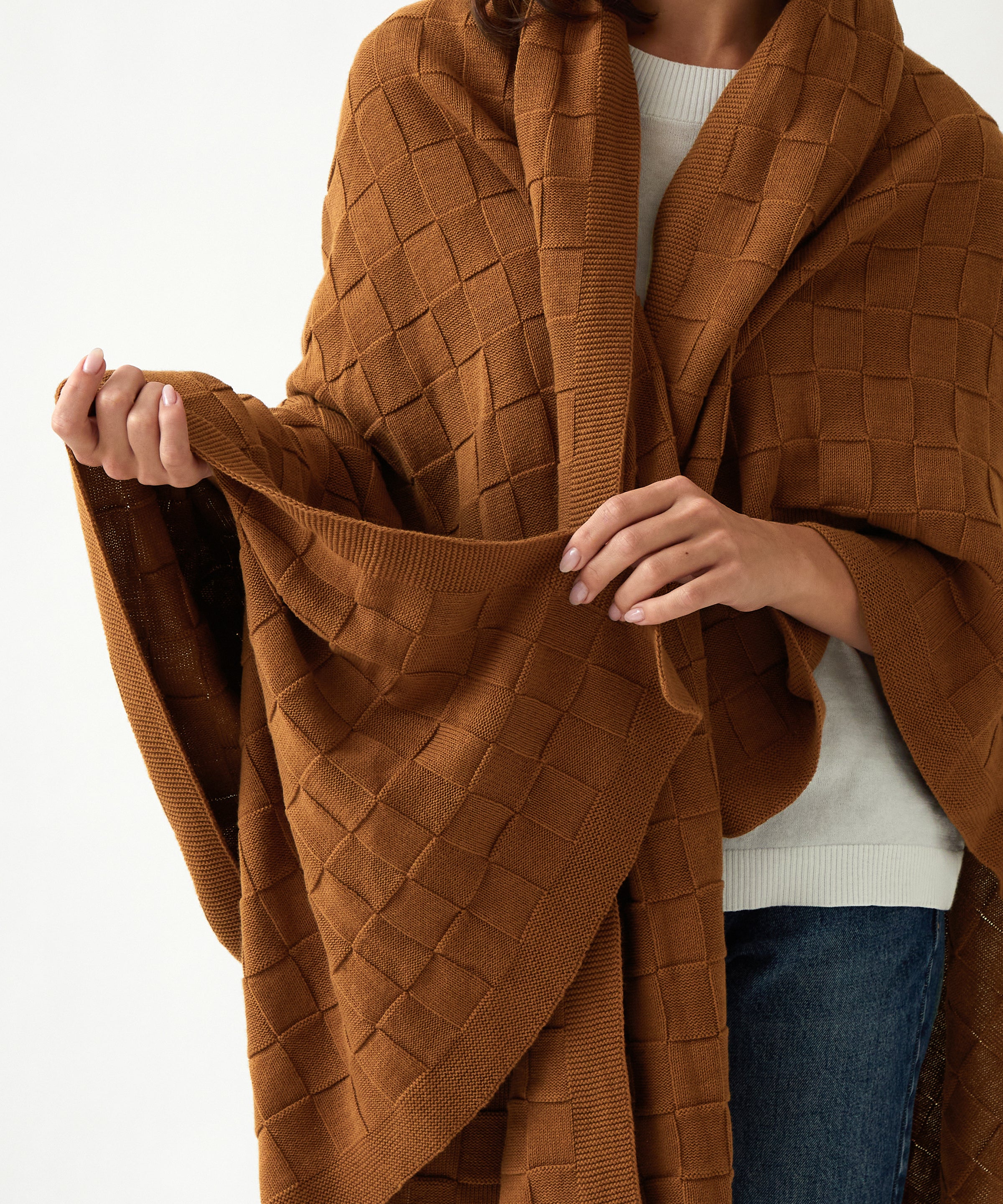 Entwine Cotton Throw | Ginger-2
