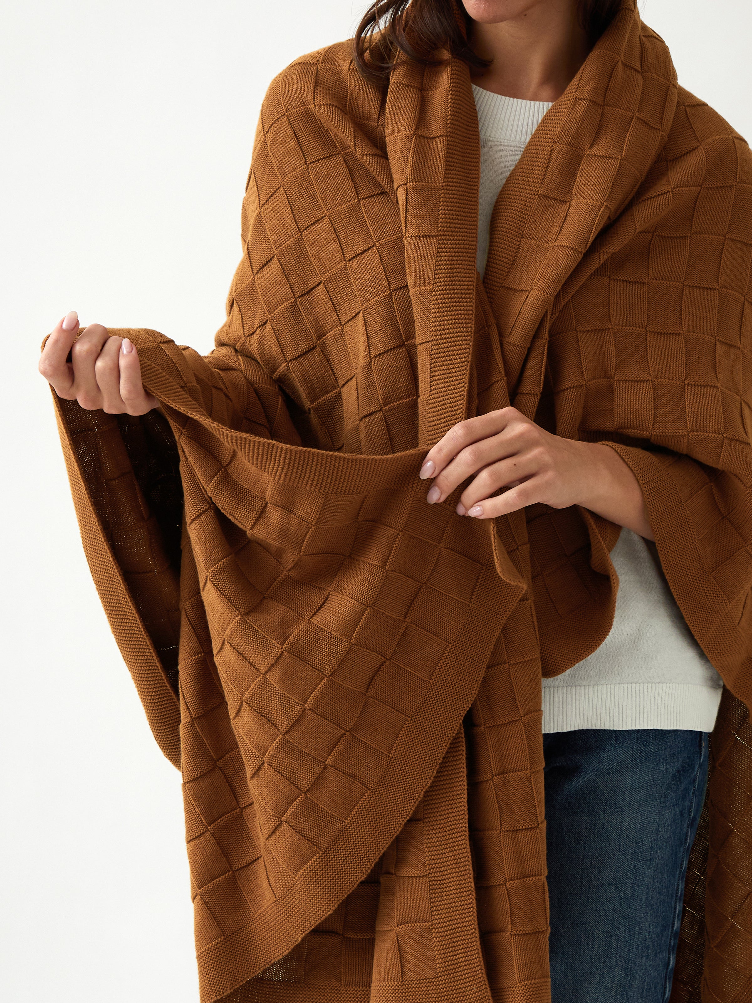 Entwine Cotton Throw | Ginger-2