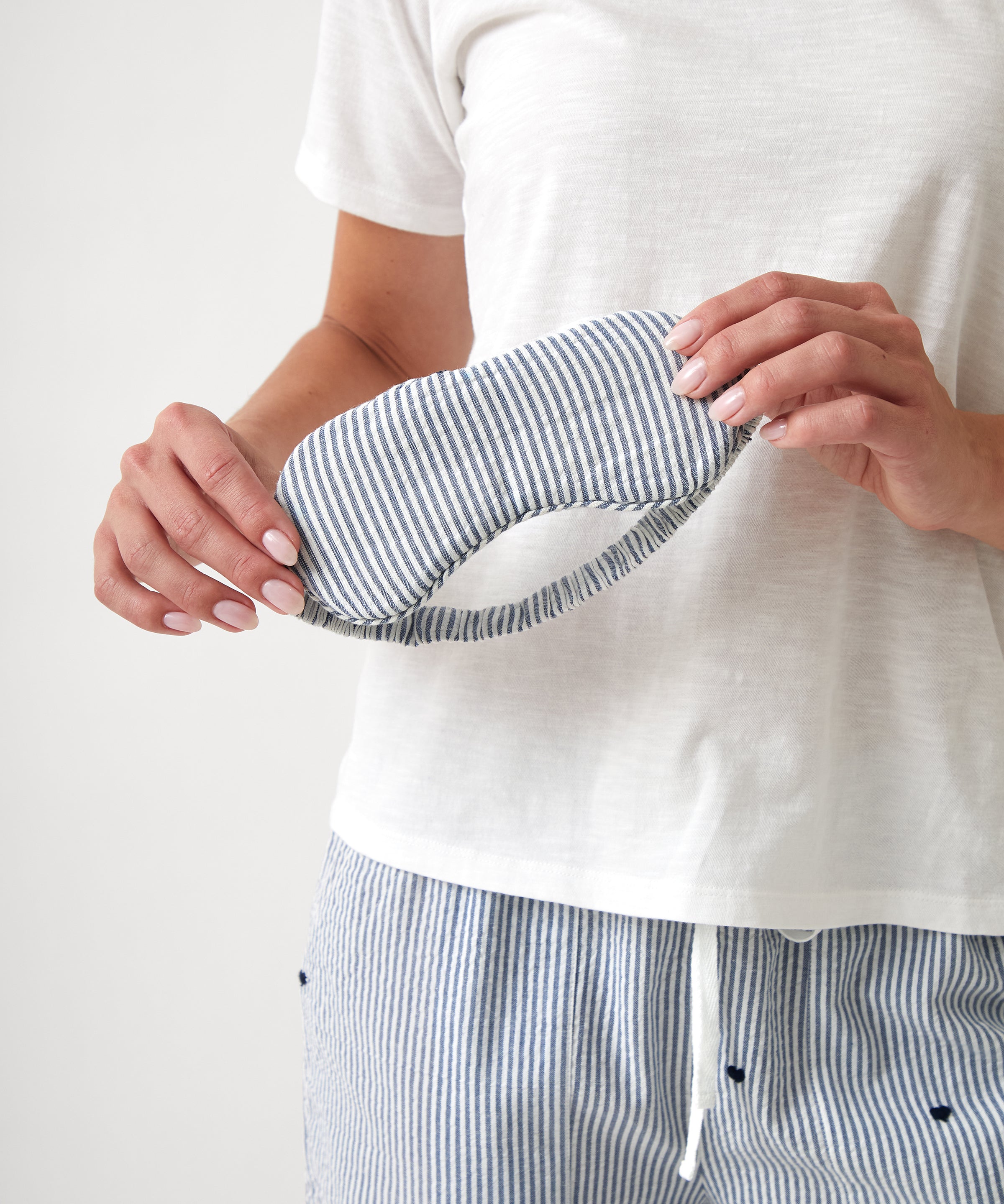 Esme Eye Mask | Blue Stripe-1
