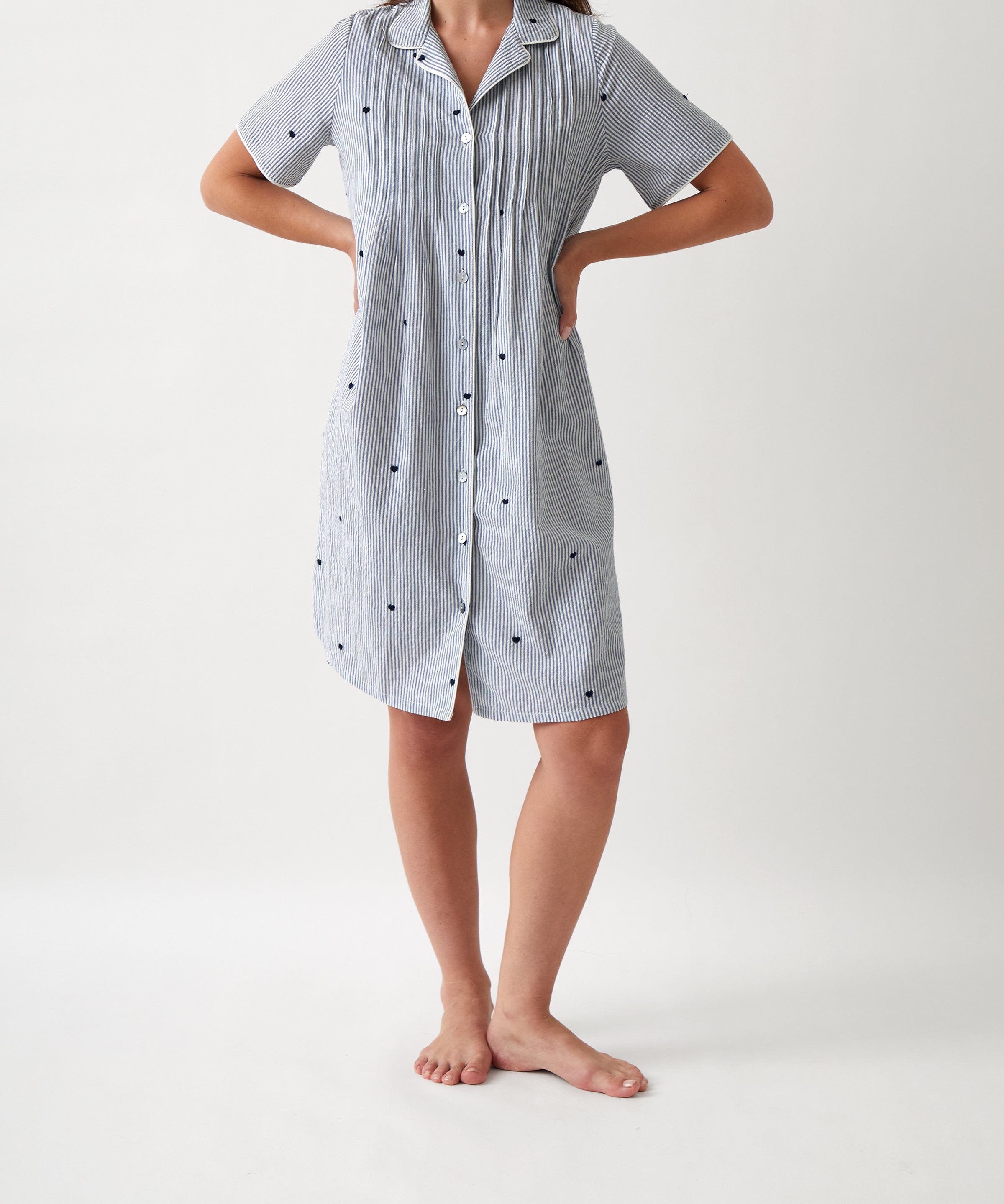 Esme Nightshirt | Blue Stripe-1