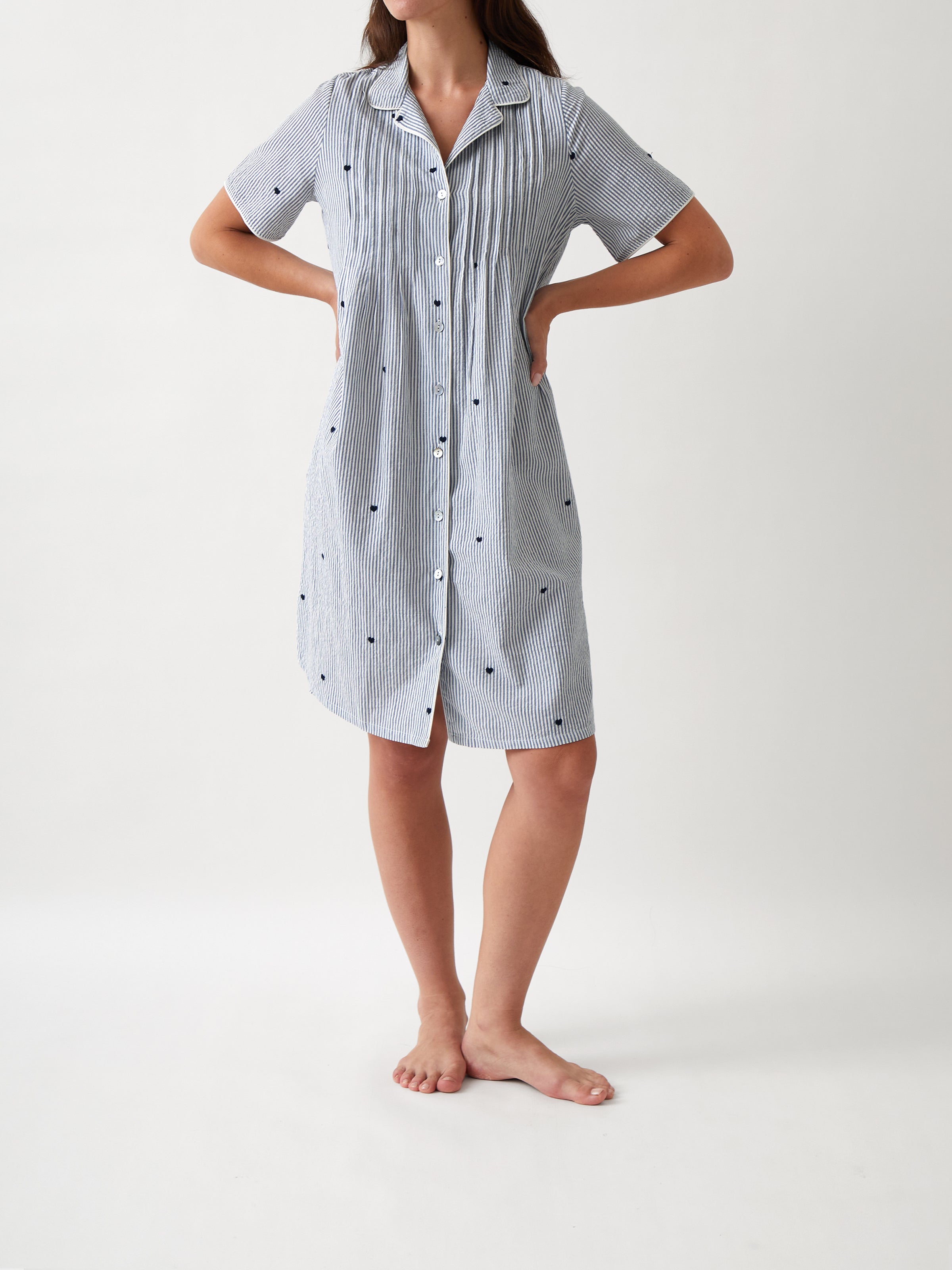 Esme Nightshirt | Blue Stripe-1