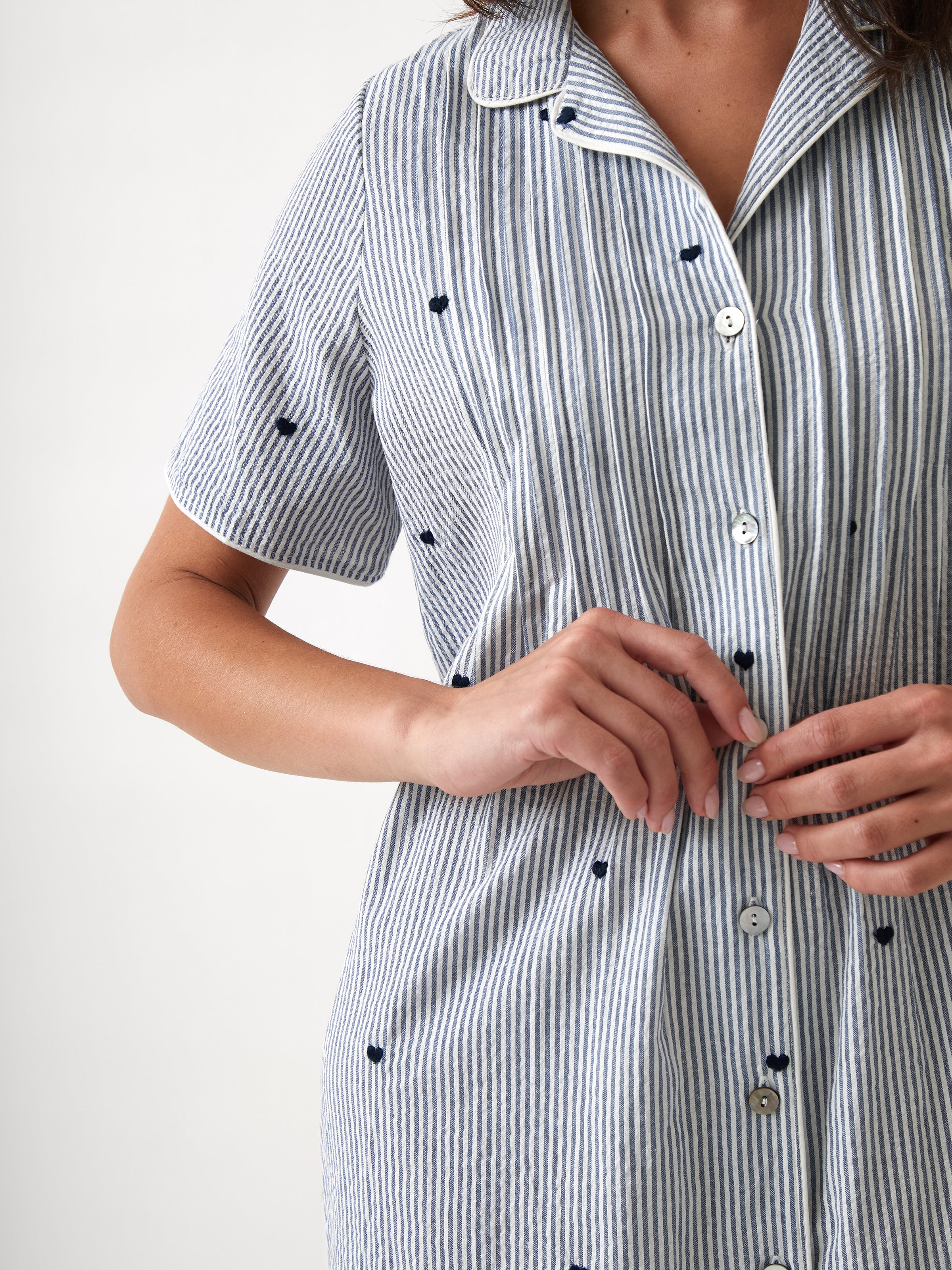Esme Nightshirt | Blue Stripe-2