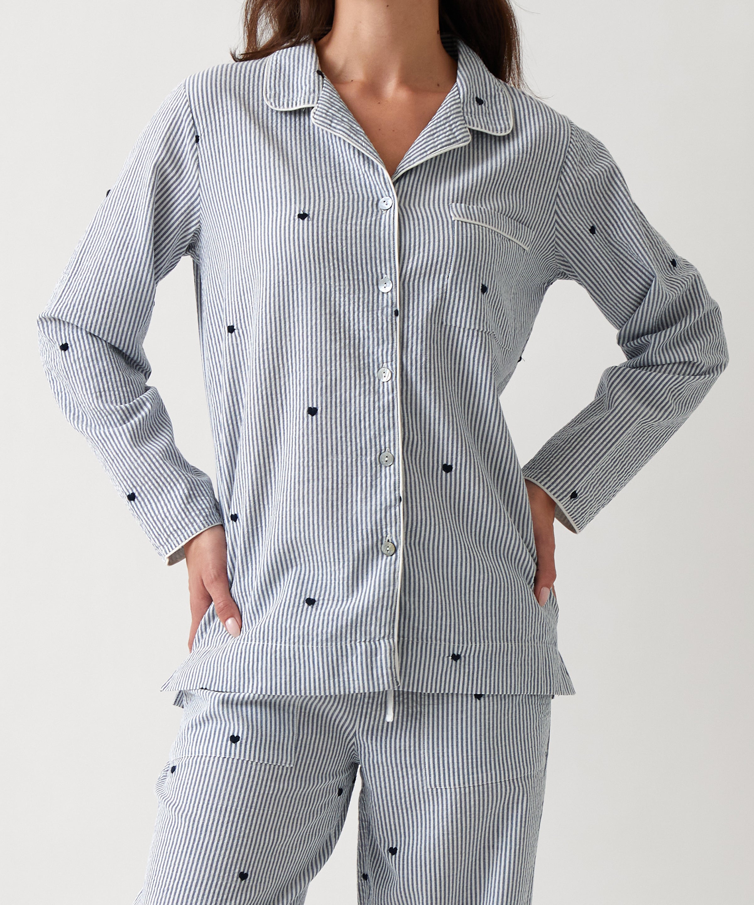 Esme PJ Shirt | Blue Stripe-1