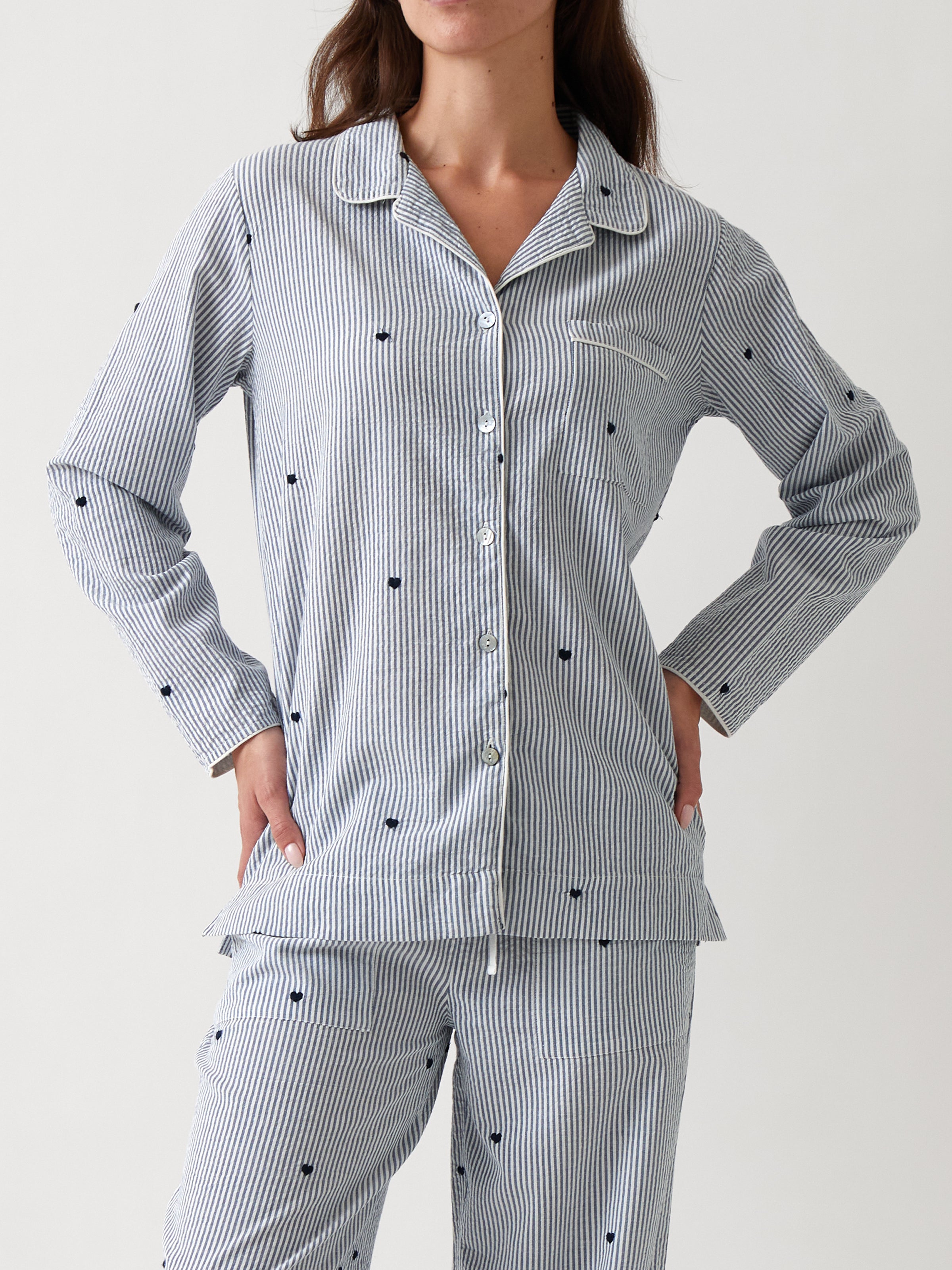 Esme PJ Shirt | Blue Stripe-1