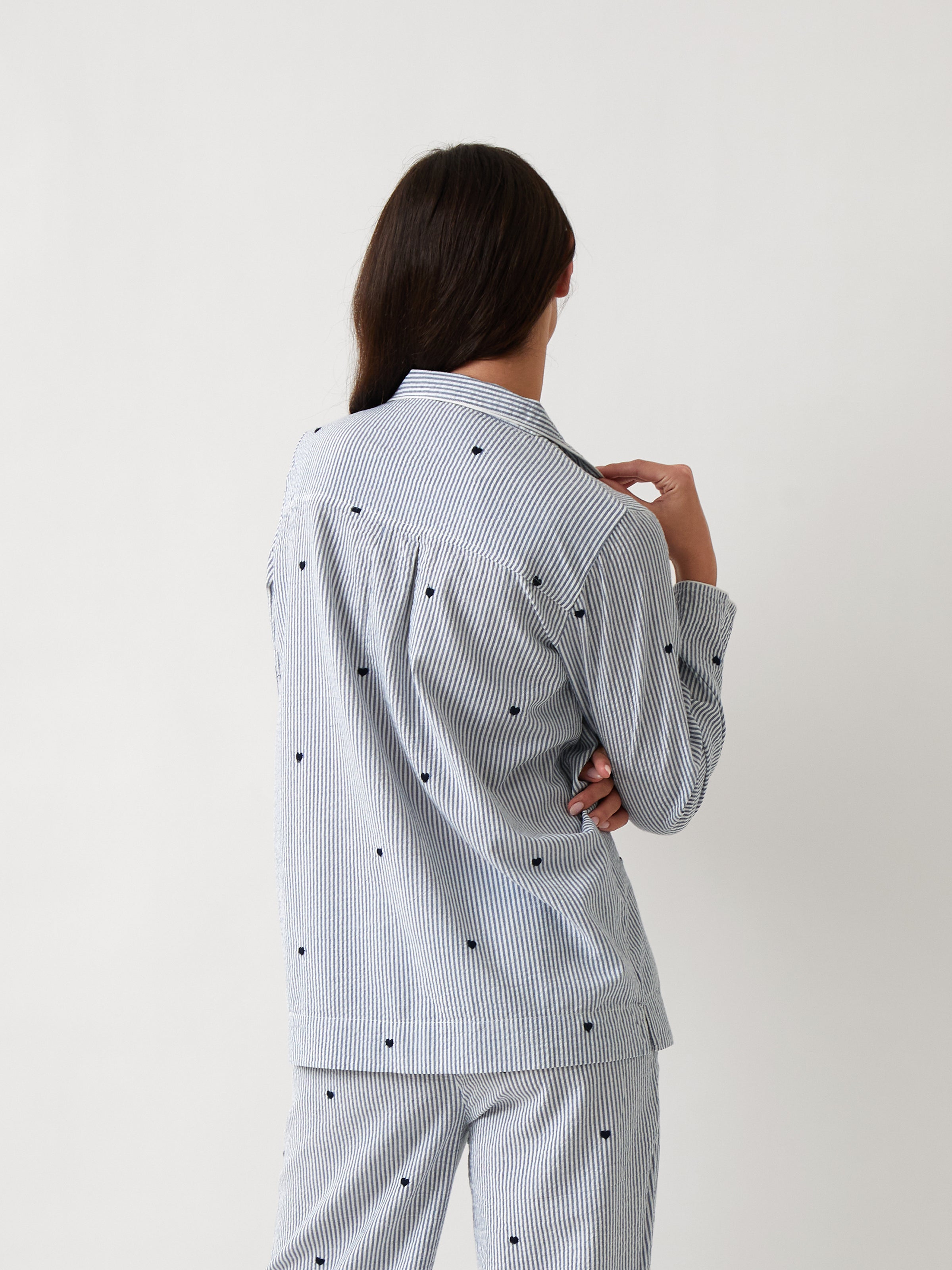 Esme PJ Shirt | Blue Stripe-3