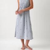 Esme Pintuck Nightie | Blue Stripe-1