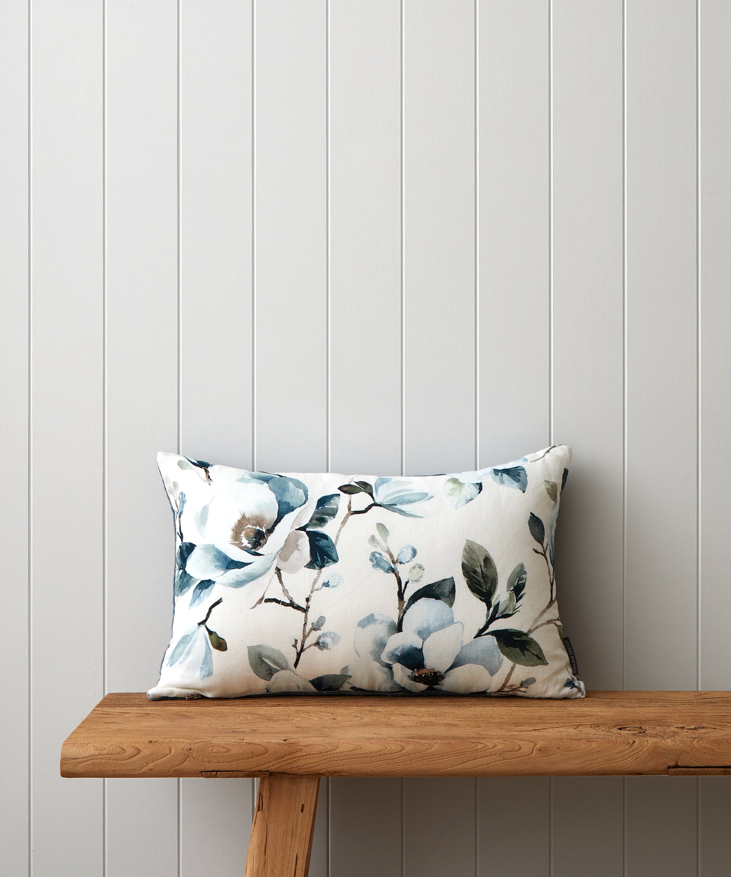 Ever After Rectangle Cushion Cover | Blue Floral-1