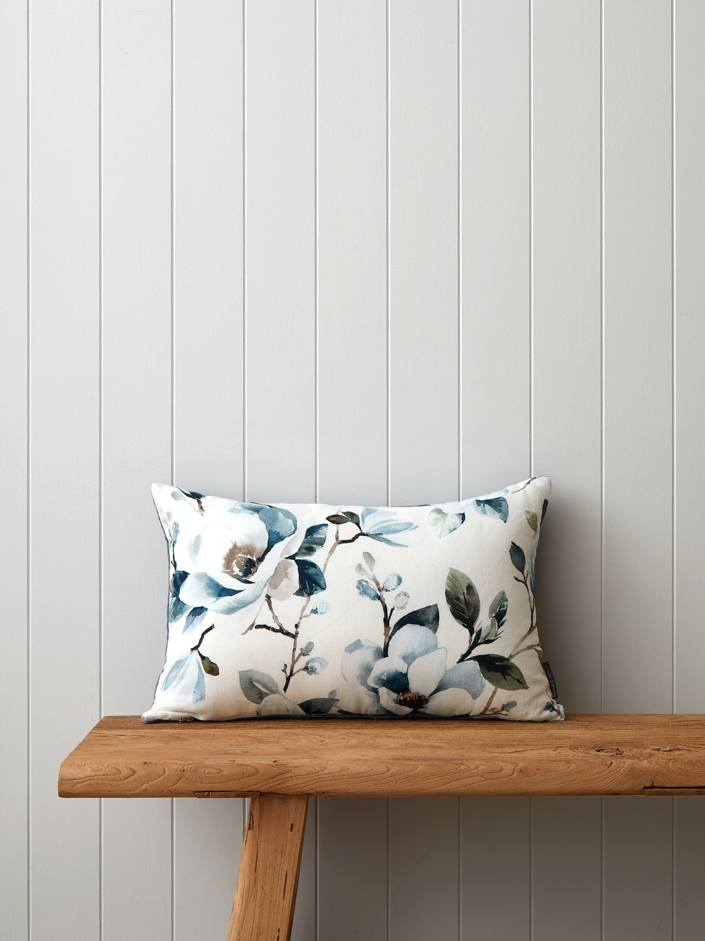 Ever After Rectangle Cushion Cover | Blue Floral-1