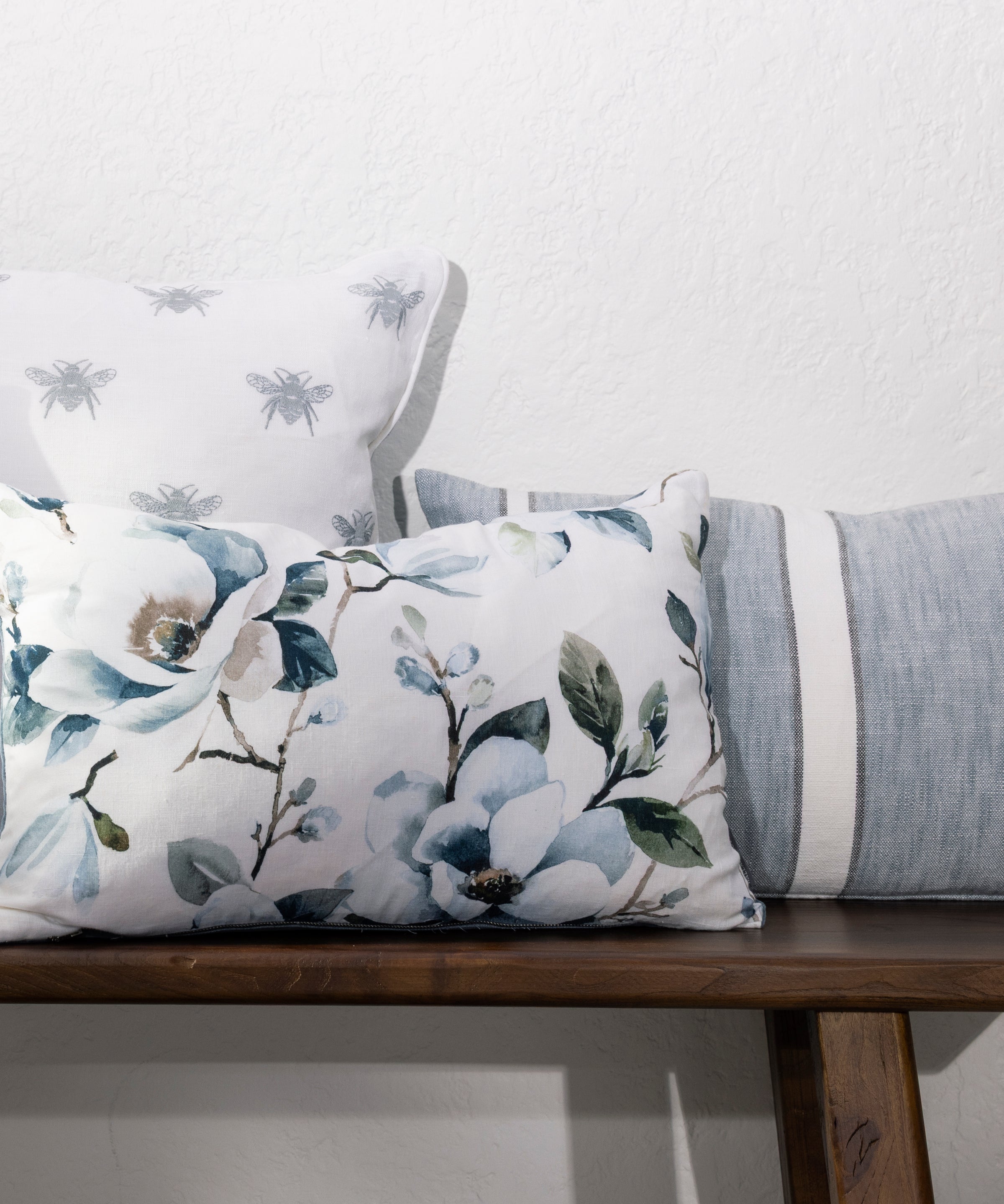 Ever After Rectangle Cushion Cover | Blue Floral-2