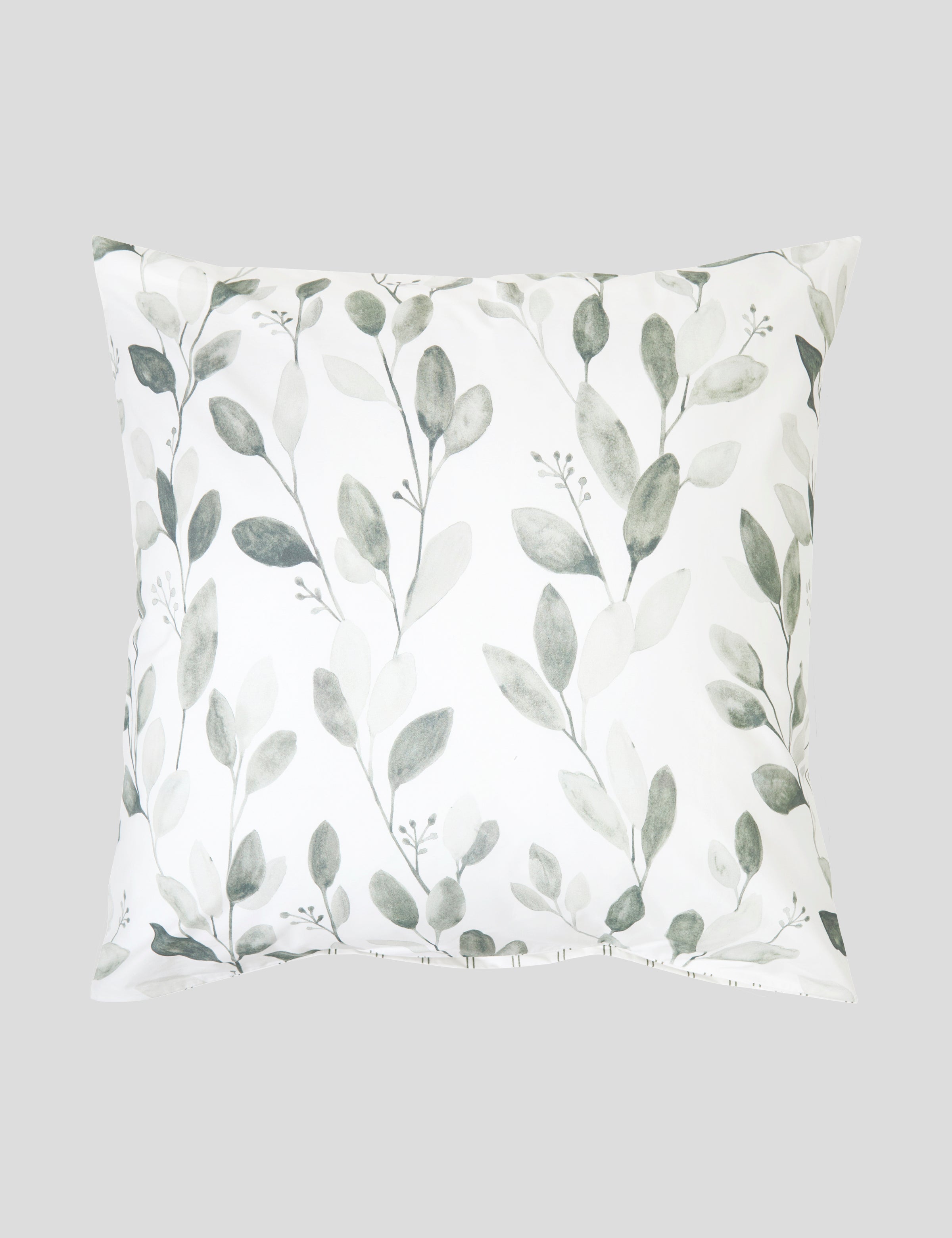 Evergreen European Pillowcase | Green Leaf-1