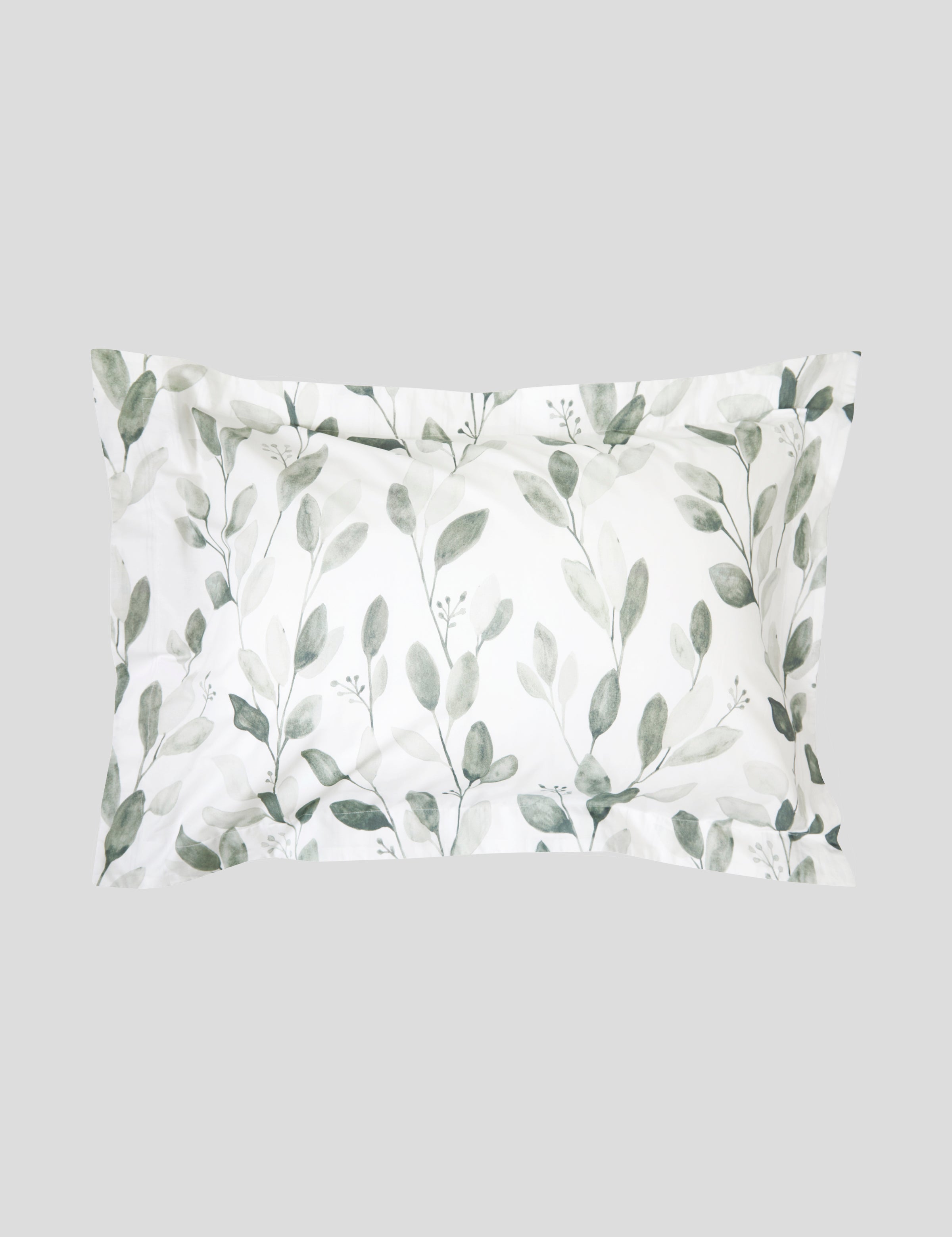 Evergreen Oxford Pillowcase Set | Green Leaf-1