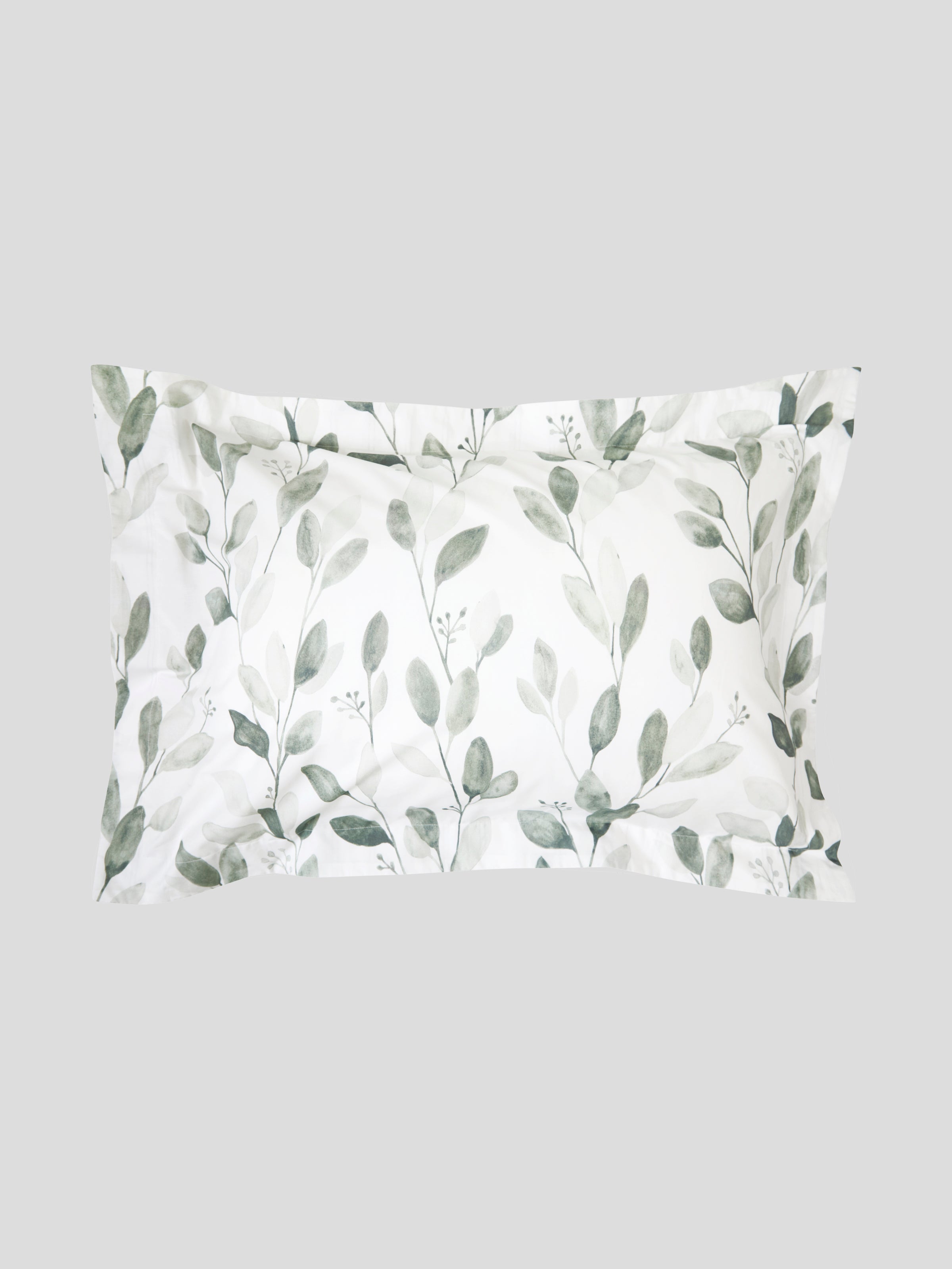 Evergreen Oxford Pillowcase Set | Green Leaf-1